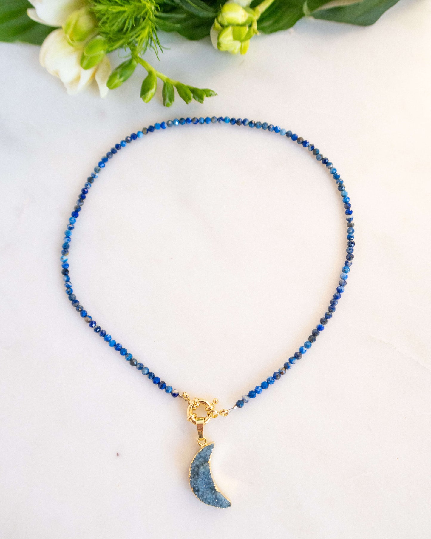 colier albastru din lapis lazuli love and stars jewels
