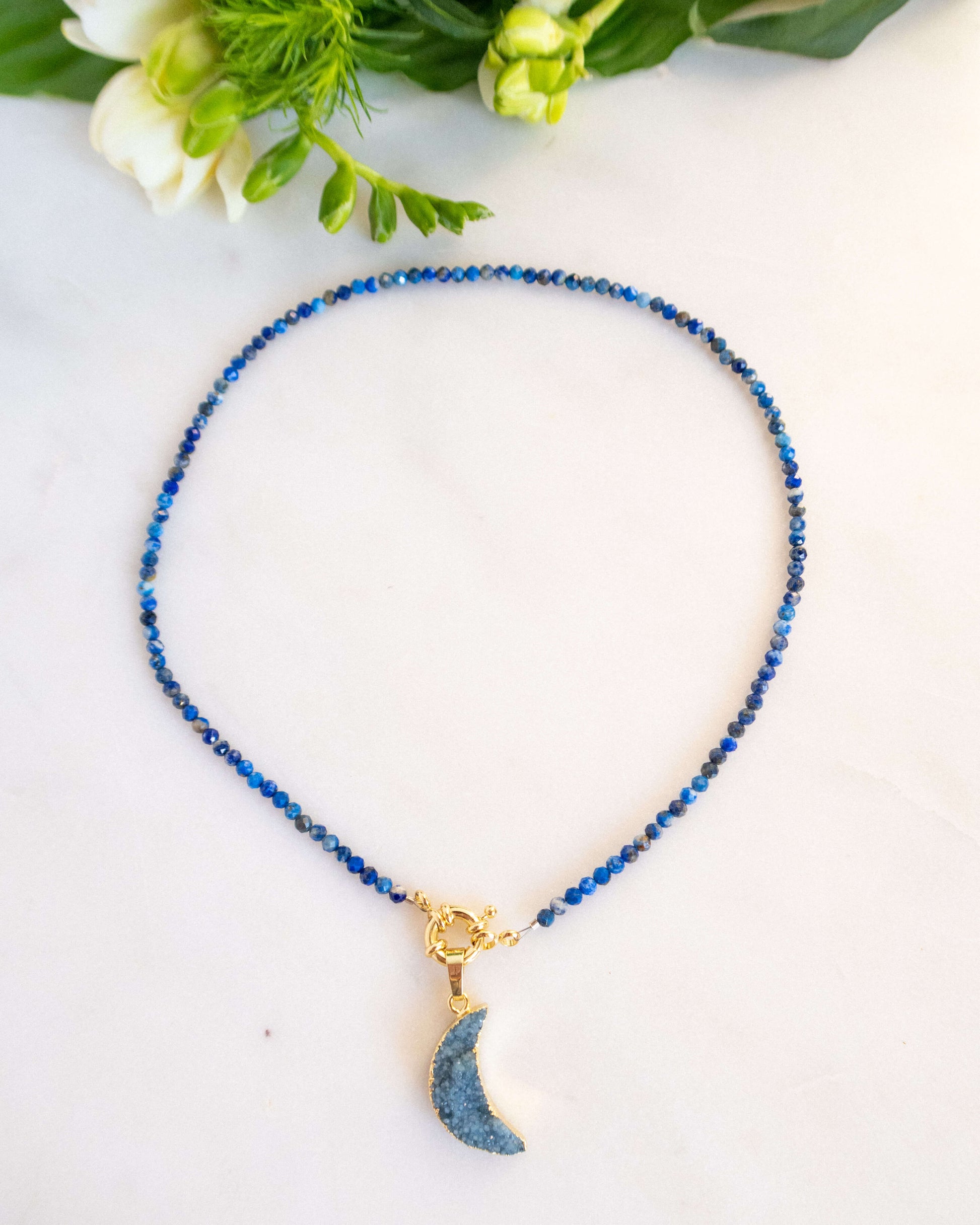 colier albastru din lapis lazuli love and stars jewels