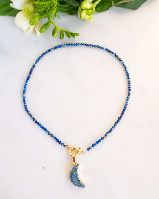 colier albastru din lapis lazuli love and stars jewels
