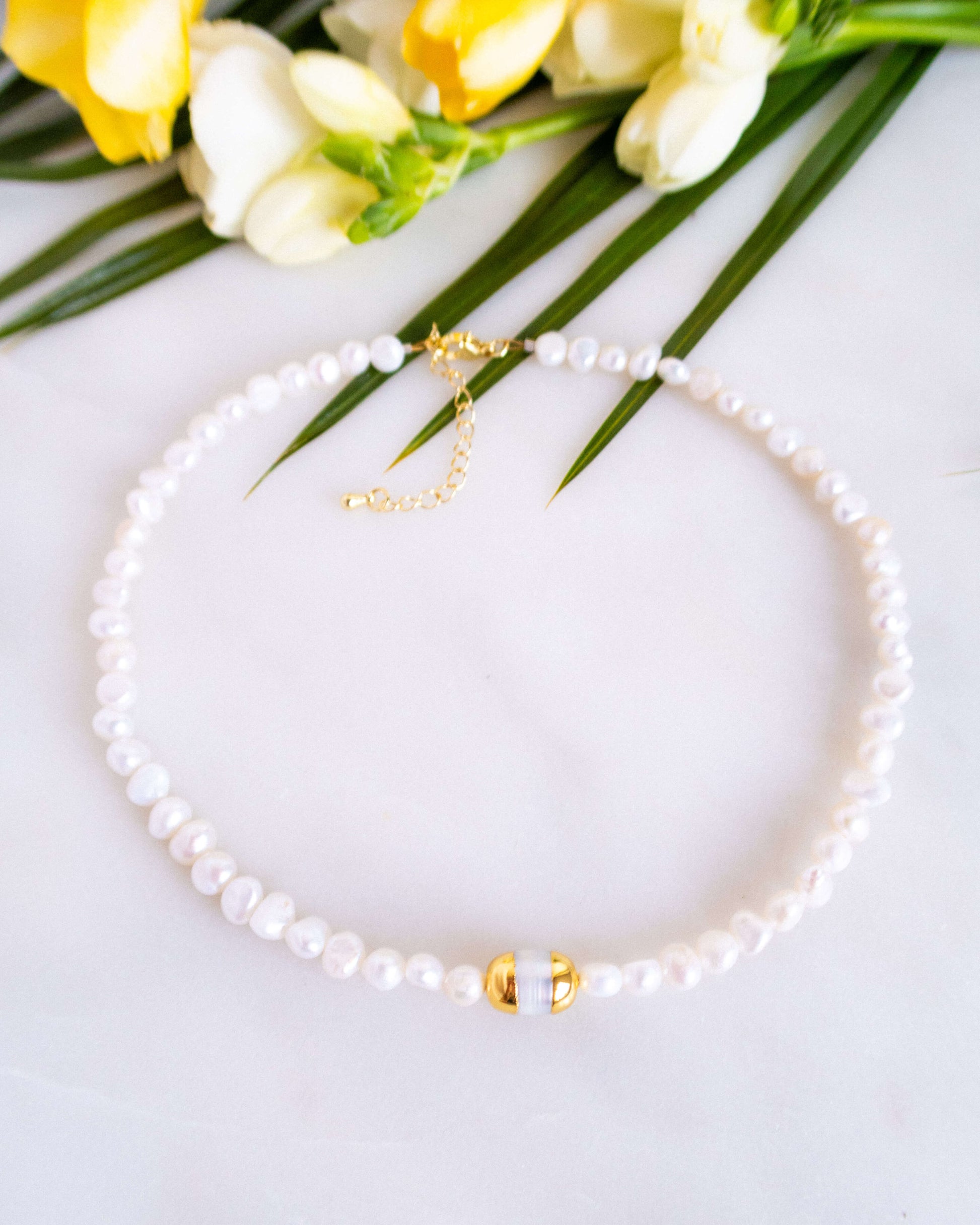 Colier la baza gâtului perle naturale Love and Stars Jewels