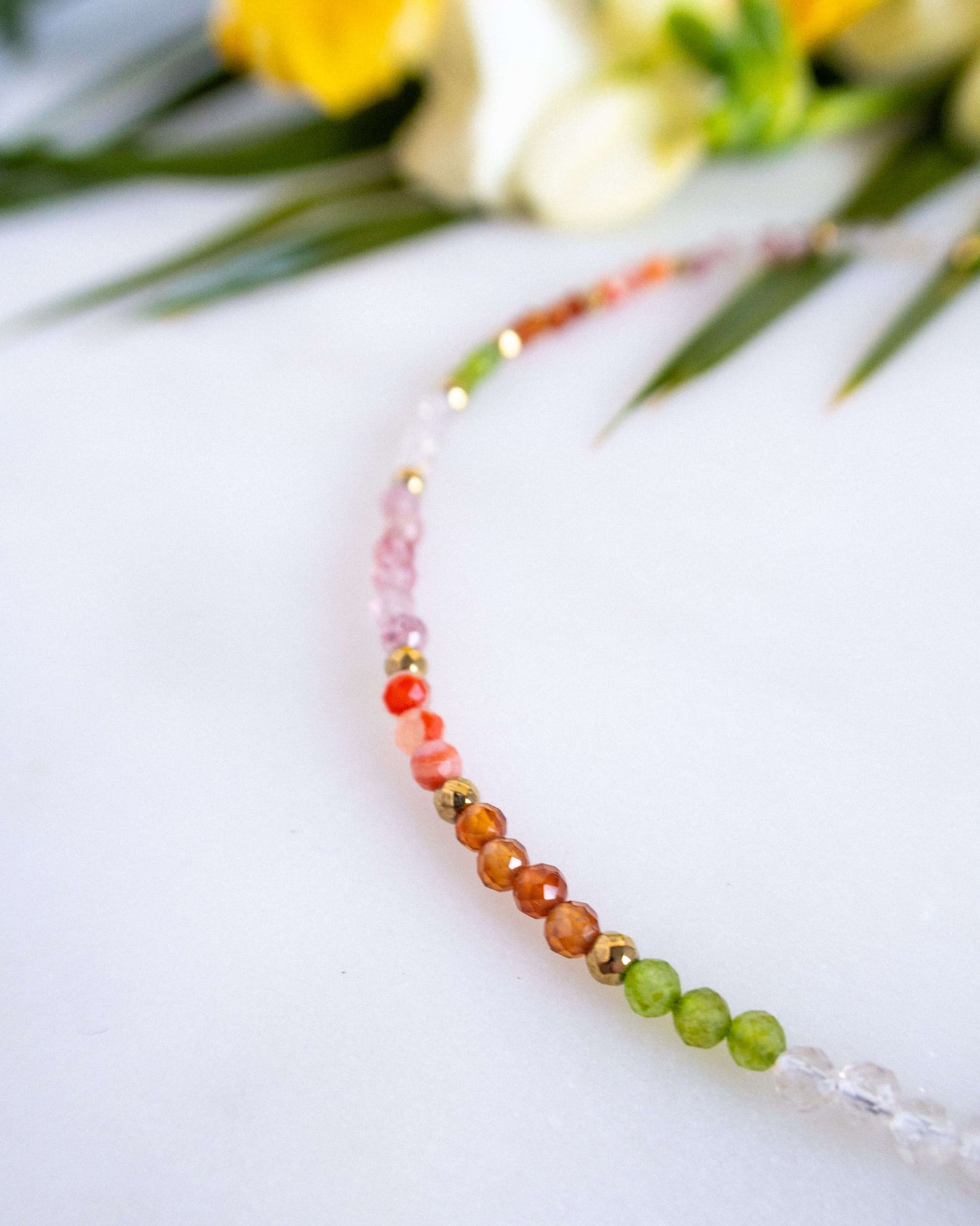 Colier cuarț granat agat DAISY