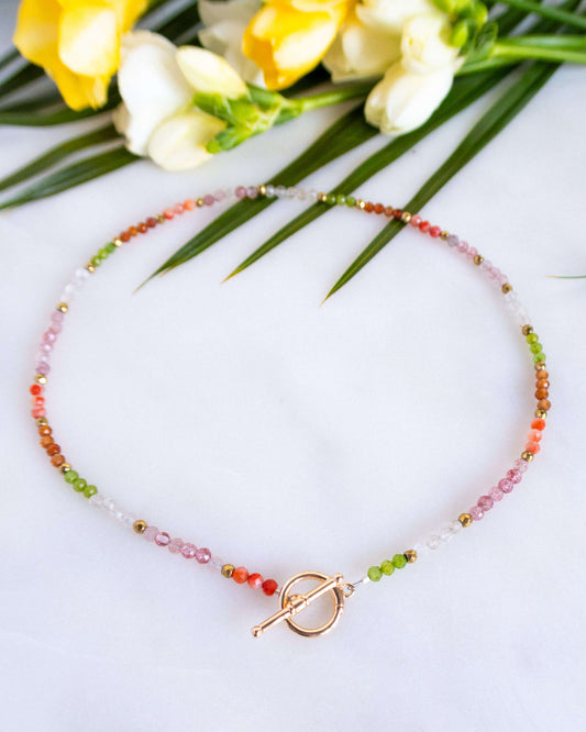 Colier cuarț granat agat DAISY