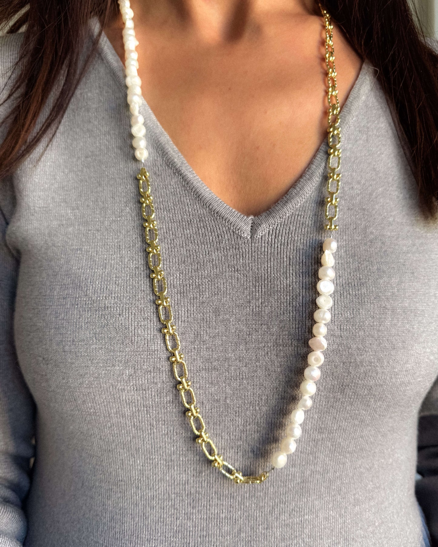 Colier lung perle naturale