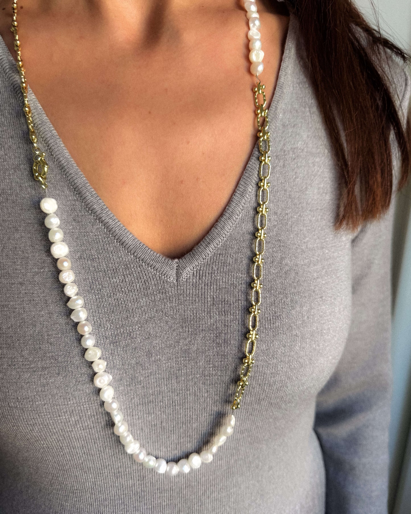 Colier lung perle naturale