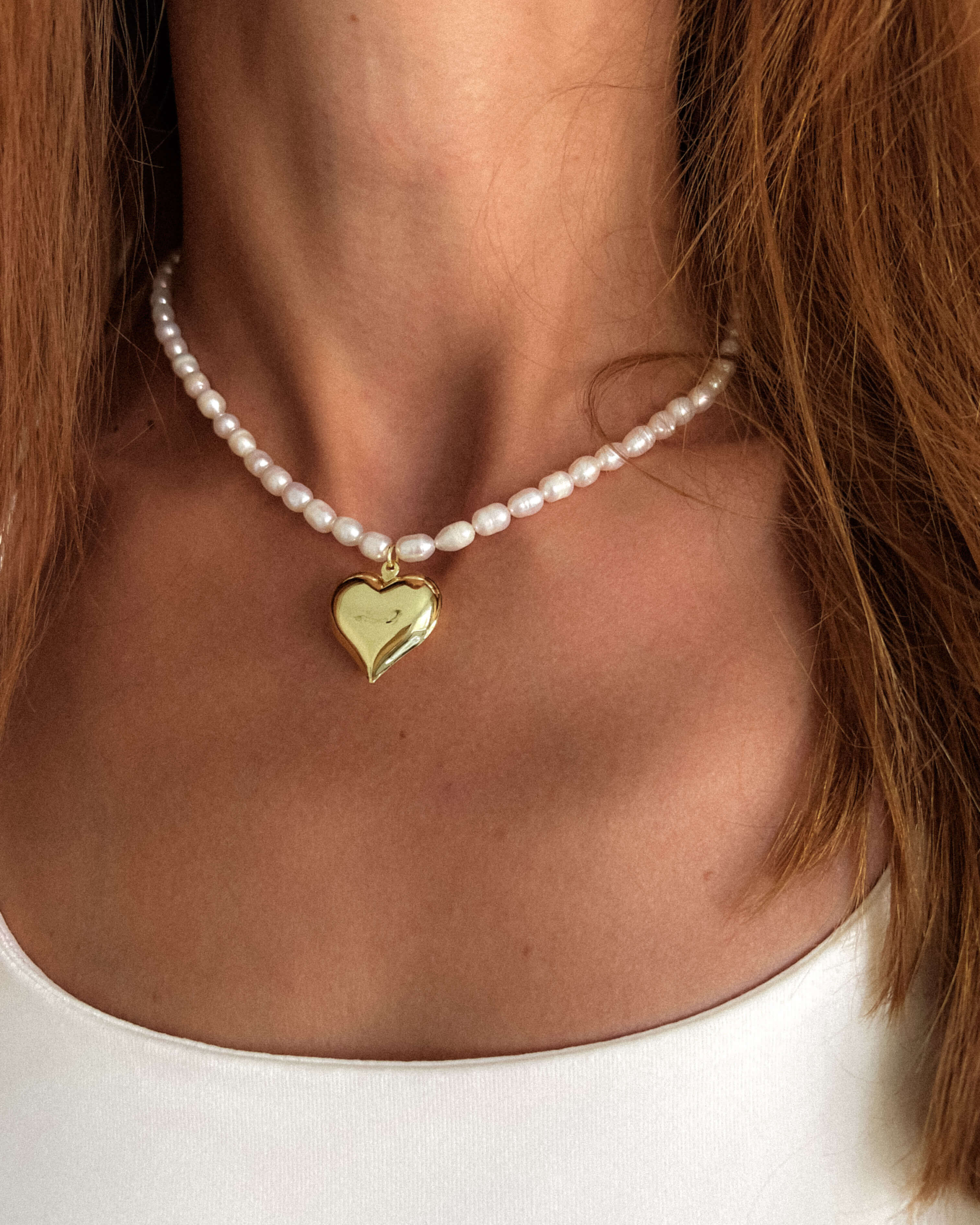 AMATA heart pendant natural pearl necklace