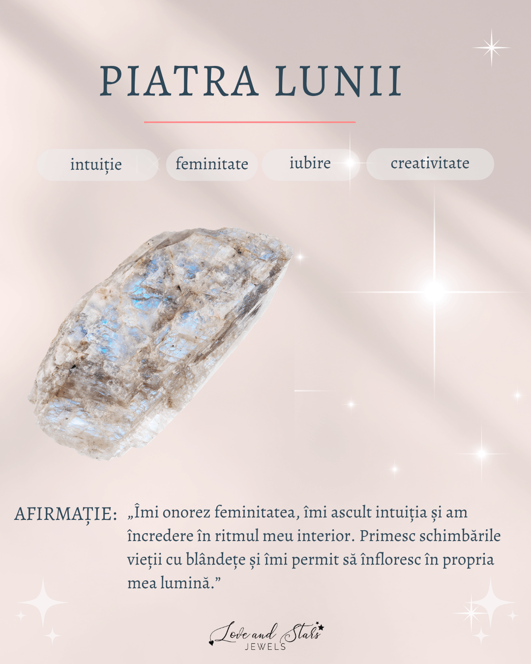 Proprietati spirituale piatra lunii love and stars jewels