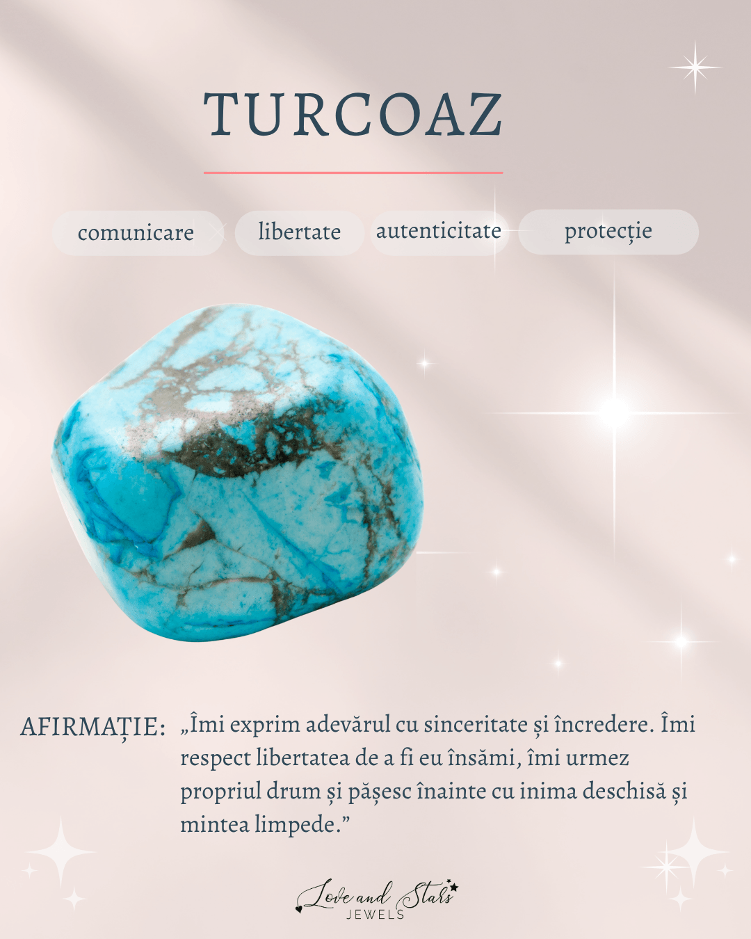 Proprietati spirituale turcoaz Love and Stars Jewels
