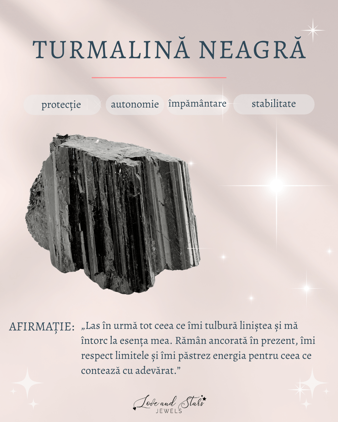 Proprietati spirituale turmalina neagra Love and Stars Jewels