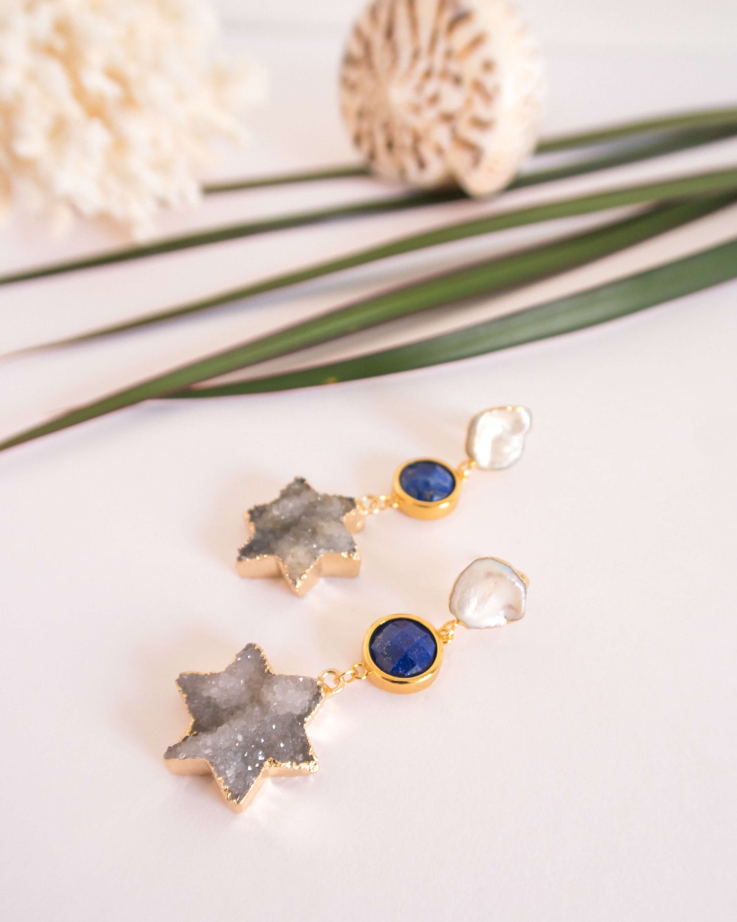 Cercei lapis lazuli vara bijuterii Love and Stars Jewels