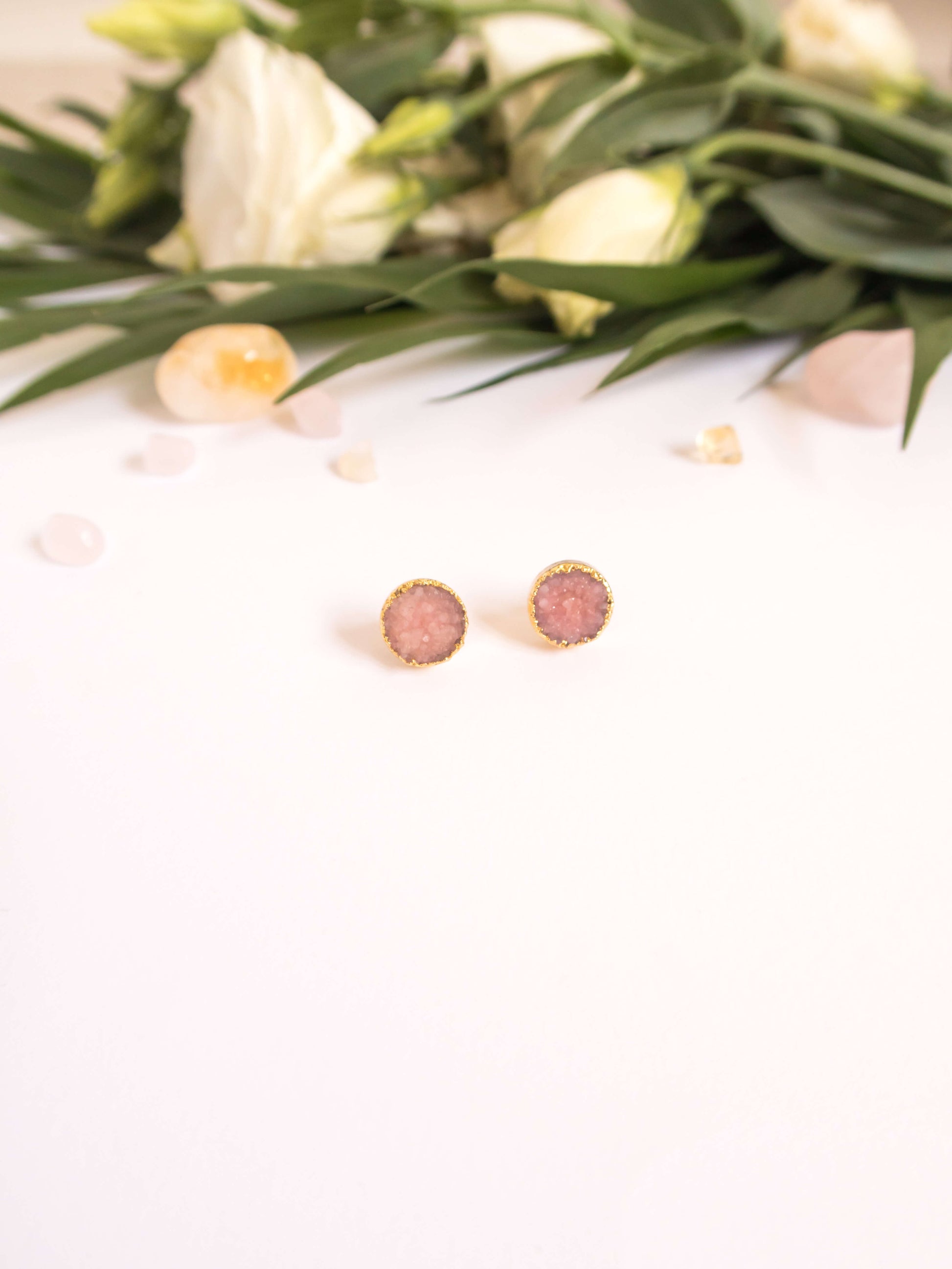 Cercei mici roz Love and Stars Jewels