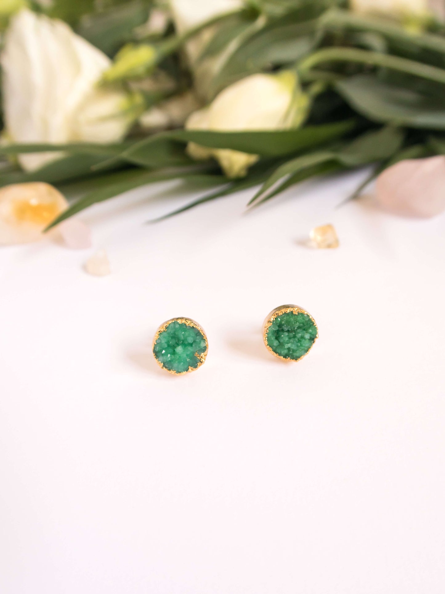 Small FRESH LOVE quartz earrings