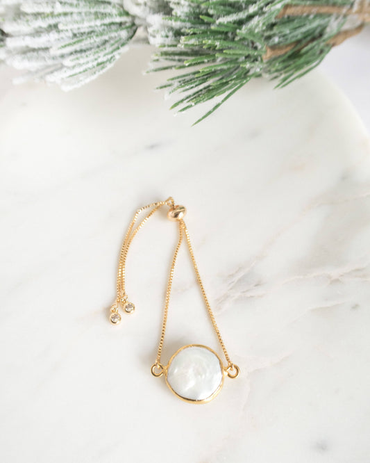 cadou de craciun bratara cu perla naturala Love and Stars Jewels
